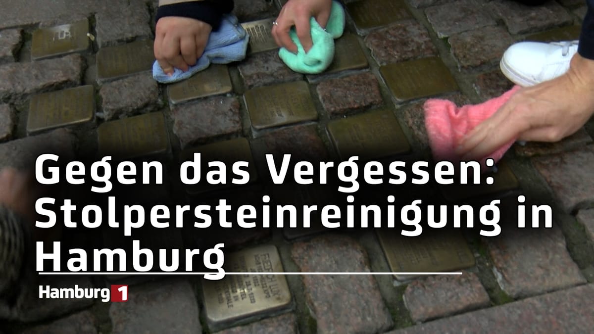 Hamburg: Stolperstein-Reinigung zum Gedenken an die Reichspogromnacht